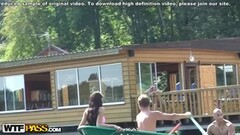 Naked boat ride turns into a gang bang Thumb